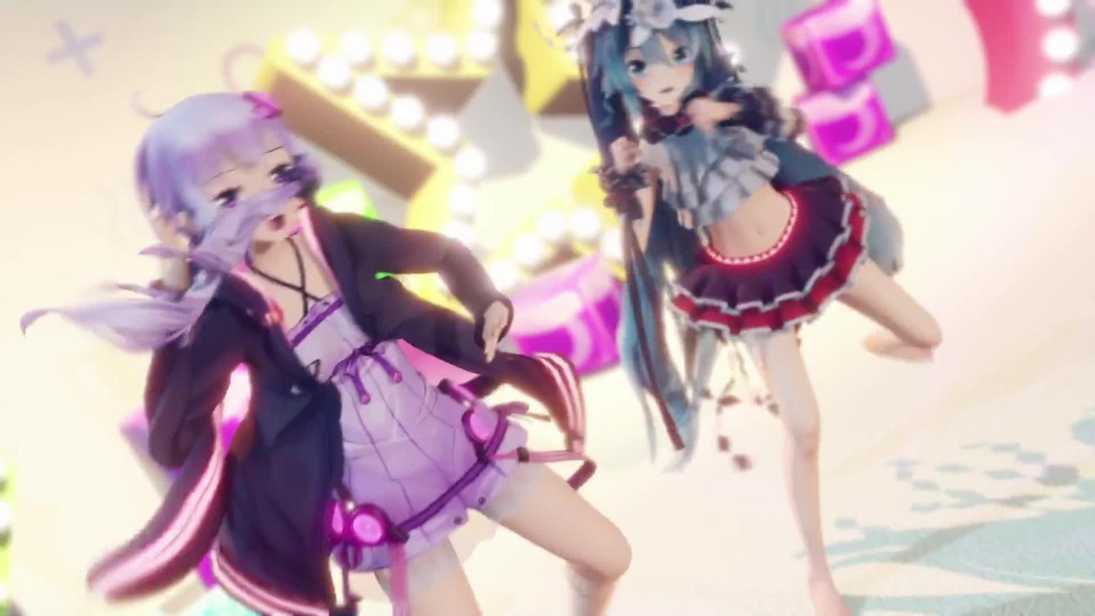 与初音未来和结月缘一起玩俄罗斯方块