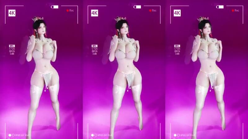 VAM逆仙 白丝巨乳柳眉 MMD舞骑