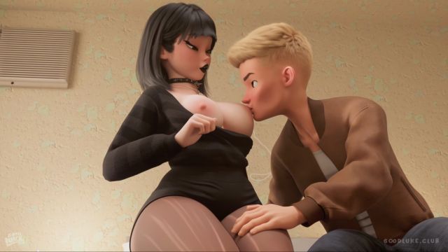 [GoodLuke] Helena 吸奶 + 露台口交 + 乳交 – 动画