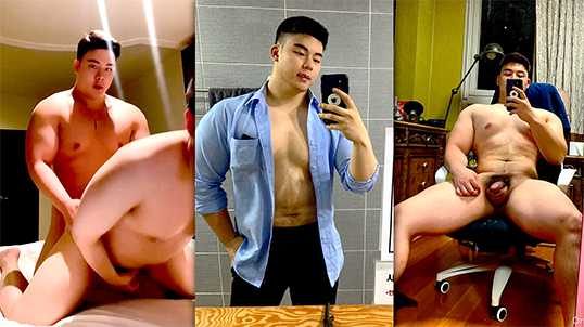韩国健身网红SH Seoul肌肉熊帅哥多毛私密勐烈打桩喷射