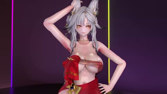 [Myuuu_mmd] 心月狐兽耳踩高跟鞋把丰满处全抖开