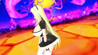 精灵女孩疯狂热舞巨乳上下颠簸美臀弹动 MMD