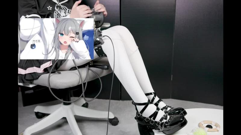 眠姬与眠机_洗发_掏耳朵_黑色洛丽塔鞋_白丝