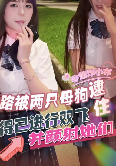 半路被两只母狗逮住 不得已进行双方颜射他们。