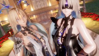 [MMD Wuwa]芙露德莉斯和利维亚坦的双人舞  晚安吻
