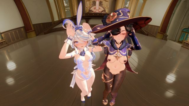 [SASAKI] 【VR】芙宁娜与莫娜兔女郎装的3P