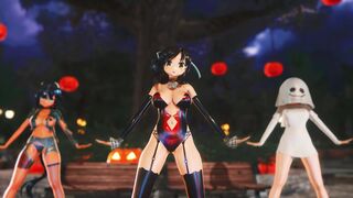 明日香 X 焰 X 弓 - 万圣节 MMD [闪乱神乐]