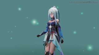 镜流胸部随着呼吸剧烈起落【MMD】