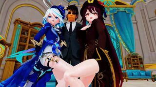 【MMD】AOA - 心脏病发作 胡桃 - 芙宁娜