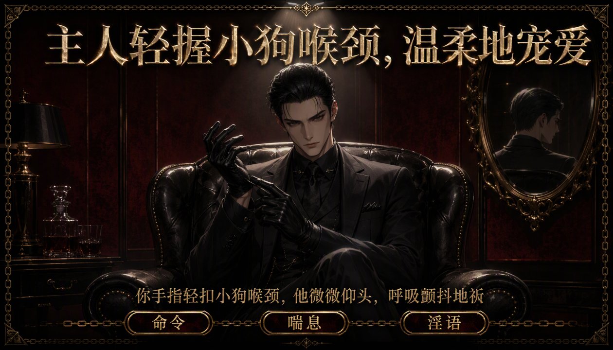 主人掐,;*着小狗#脖子一边撸一边榨干