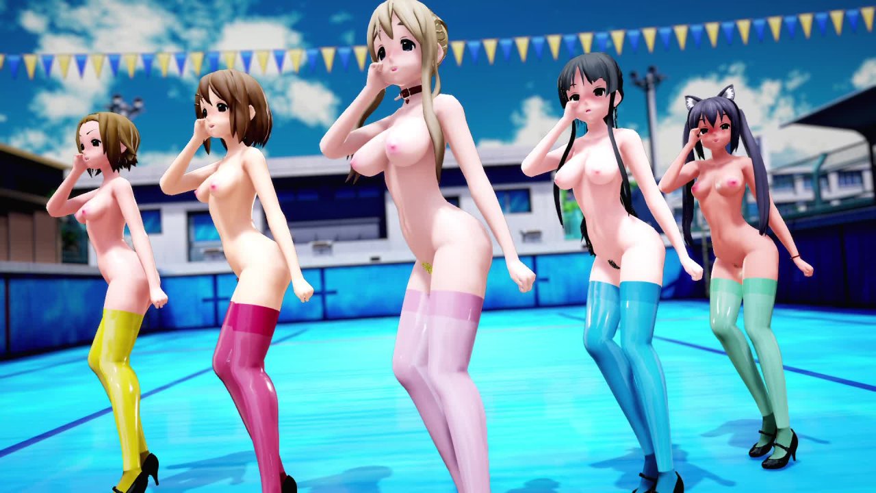 [MMD] K-ON! 五人全裸跳《Hot Pink》奶子和屁股一起甩