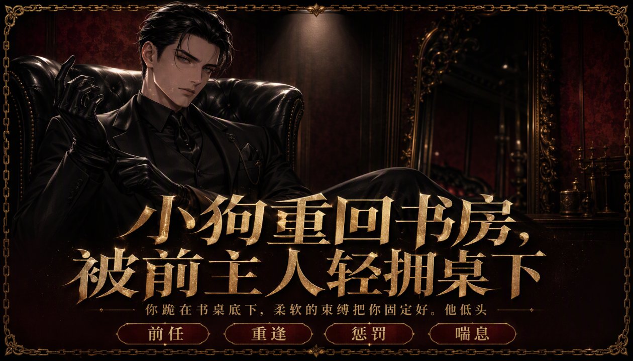 小狗重回;书房，被前主人/拉上乳夹跪在)桌下