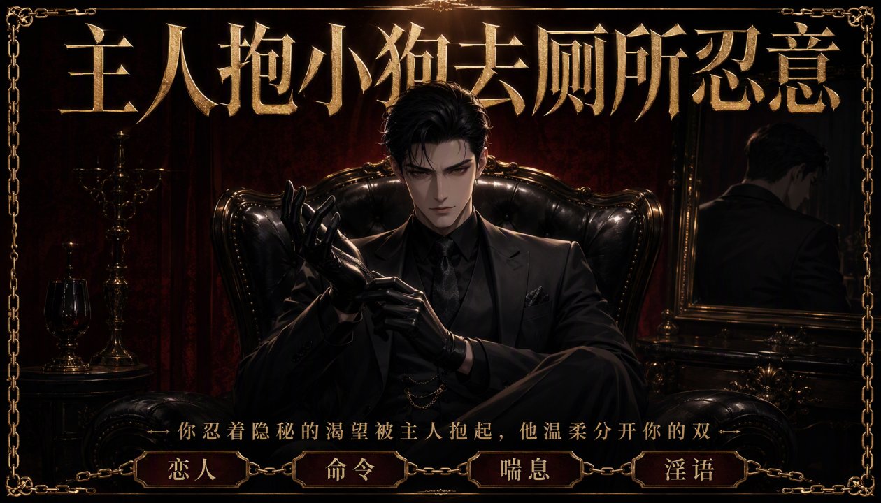 主人抱/?着小狗去厕所忍尿