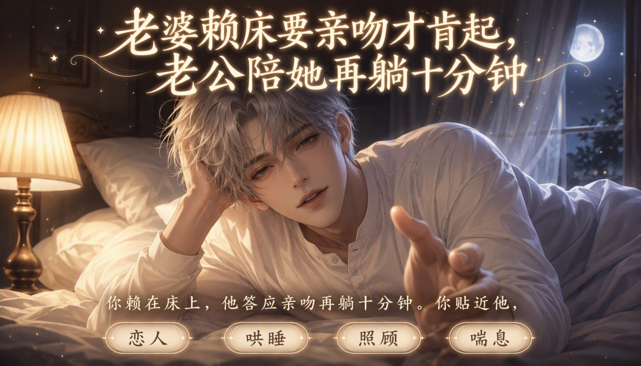 老婆 赖床要亲嘴才肯#,=起，老公只[)好陪她再躺十分钟