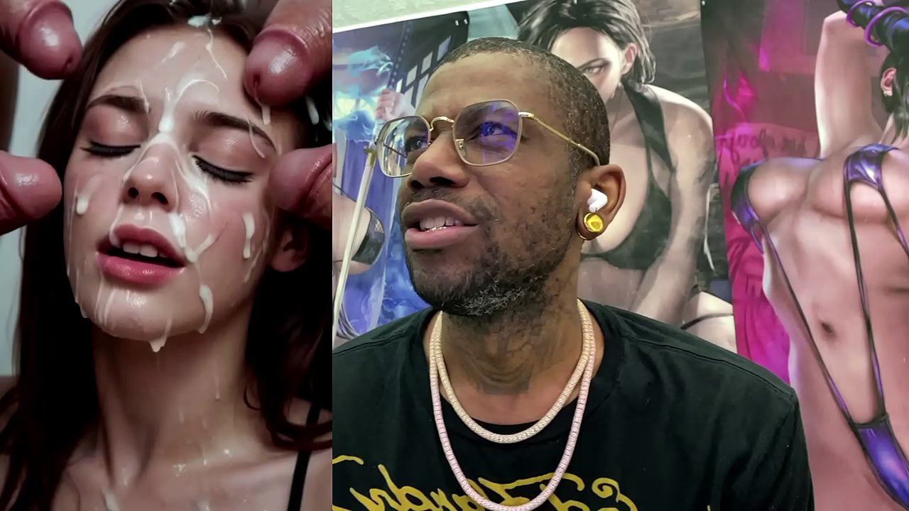 巨乳熟女深喉吞精，紧致少女脸部被精液完全覆盖，光秃秃的阴部沾满精液[AI生成]