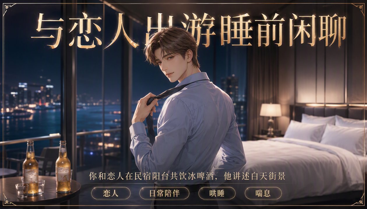 跟男友[=;出游睡前闲聊