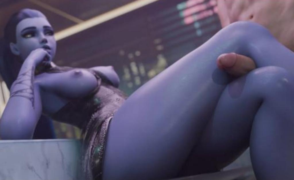 3D动漫—黑百合的长腿用来摩擦肉棒