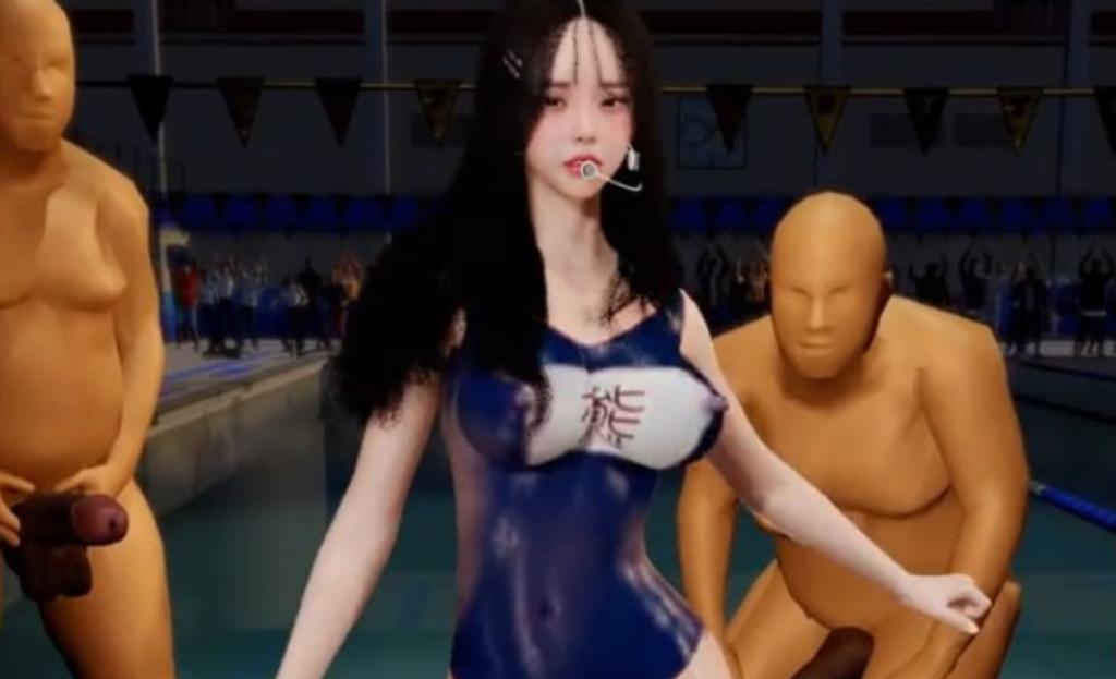 3D动漫—好白嫩的胸部，巨乳制服美女的骚舞