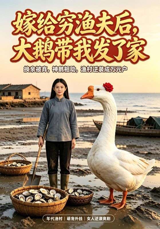 嫁给穷渔夫]后，大鹅带我发了家