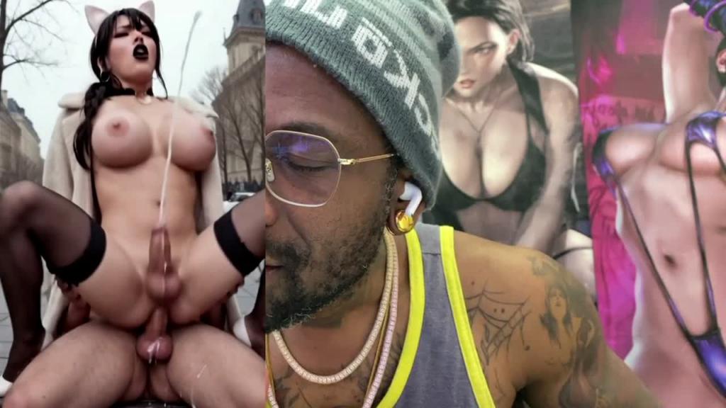紧致娇小的变性女牛仔性交，变性英雄联盟射精，变性女孩骑乘阴茎直至高潮，变性反派射精， [AI生成]