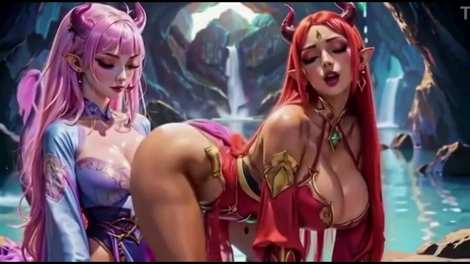 一个女孩教她的朋友如何跳漂亮的电臀舞， [AI生成]