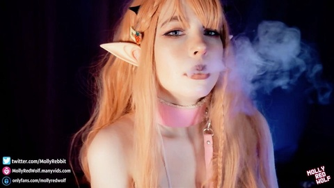 精灵女孩/:角色:扮演者给近距离口交