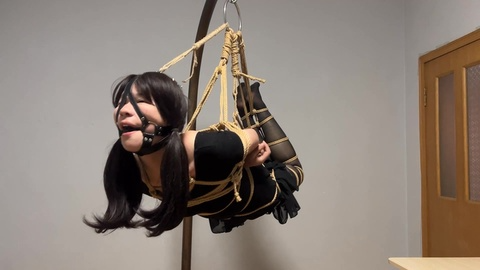 【玩奴原创】约绑的严重意外！黑丝舞蹈服美少女驷马悬吊过程主绳脱落！重吊拳击腹部挣扎超严厉堵嘴！