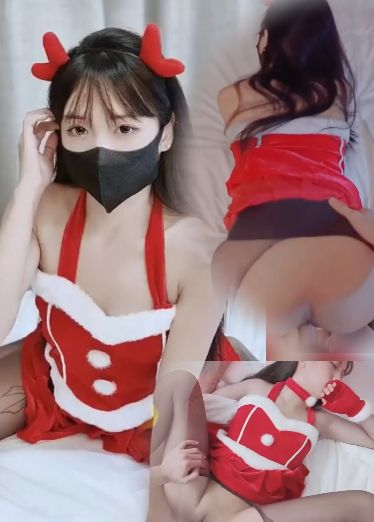 【圣诞特典，圣诞液连射两次】刚射完一次半小时又硬了？暴力后入精液全部射到后背上，第一次射在肚子上