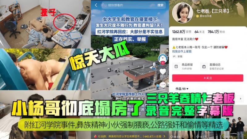 【惊天大瓜】::\小]杨哥彻底塌房了！三)#;只羊?(吞精齐老板录音完整 ;字幕版
