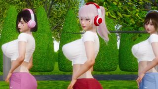 [HS2 MMD]三个母狗少女的脱衣舞：4MINUTE - Volume Up [甜蜜选择2]