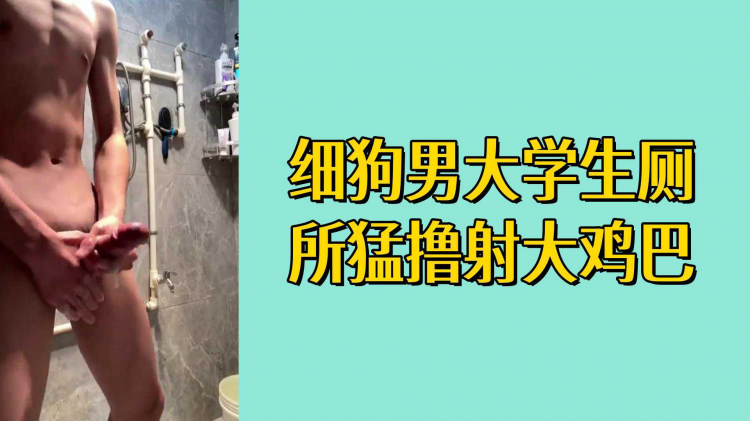 细狗男大学生厕所勐撸射大鸡巴