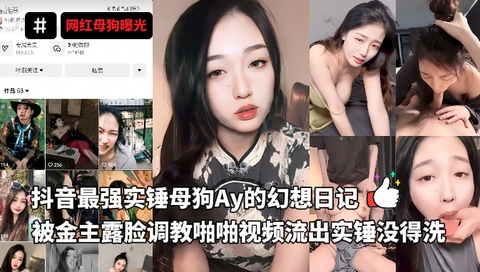 抖音最强实锤母狗啊的幻想日记，被金主露脸调教啪啪视频终止实锤没得洗
