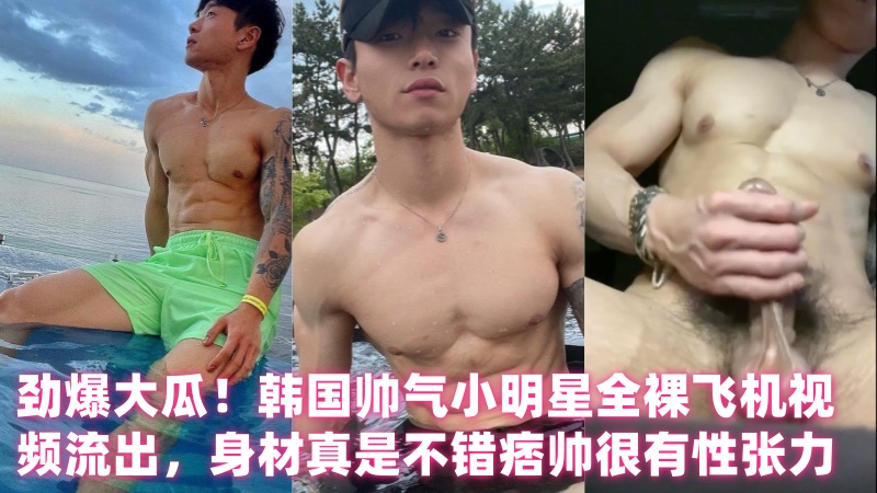 劲爆大瓜！韩/ -国帅气小明星全裸飞?`机+视频流出，身+ 材真是不错痞帅很有性张力
