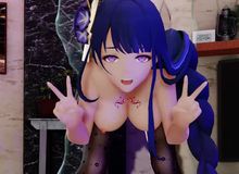 【竖屏】涩气黑丝网袜♥雷电将军♥SEX ~~