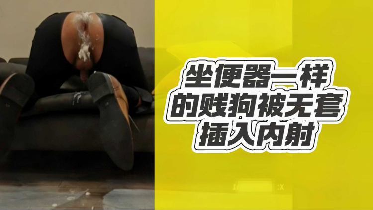 坐便器一样的贱狗被无套插入内射