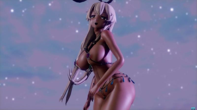 MMD兔女郎成人样岛风的裸舞