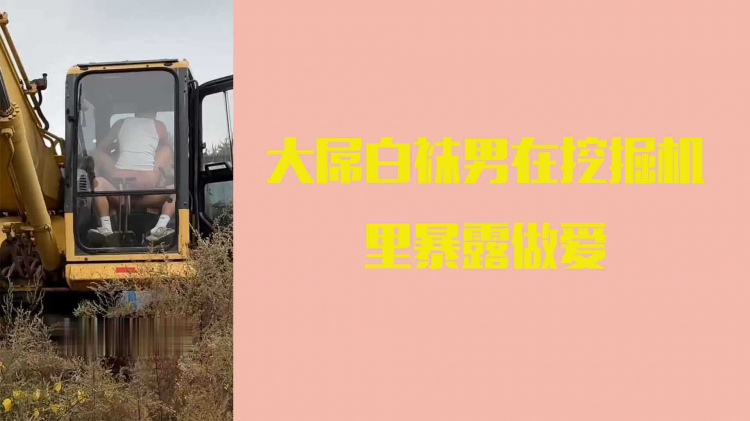 大屌白袜男在挖掘机里暴露做爱