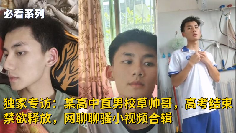 独家专访：某高中直男校草帅哥，高考结束禁欲释放，网聊聊骚小视频合辑