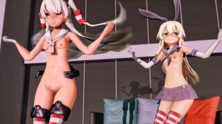 岛风天津风城双人热舞互相缠绕 [MMD]