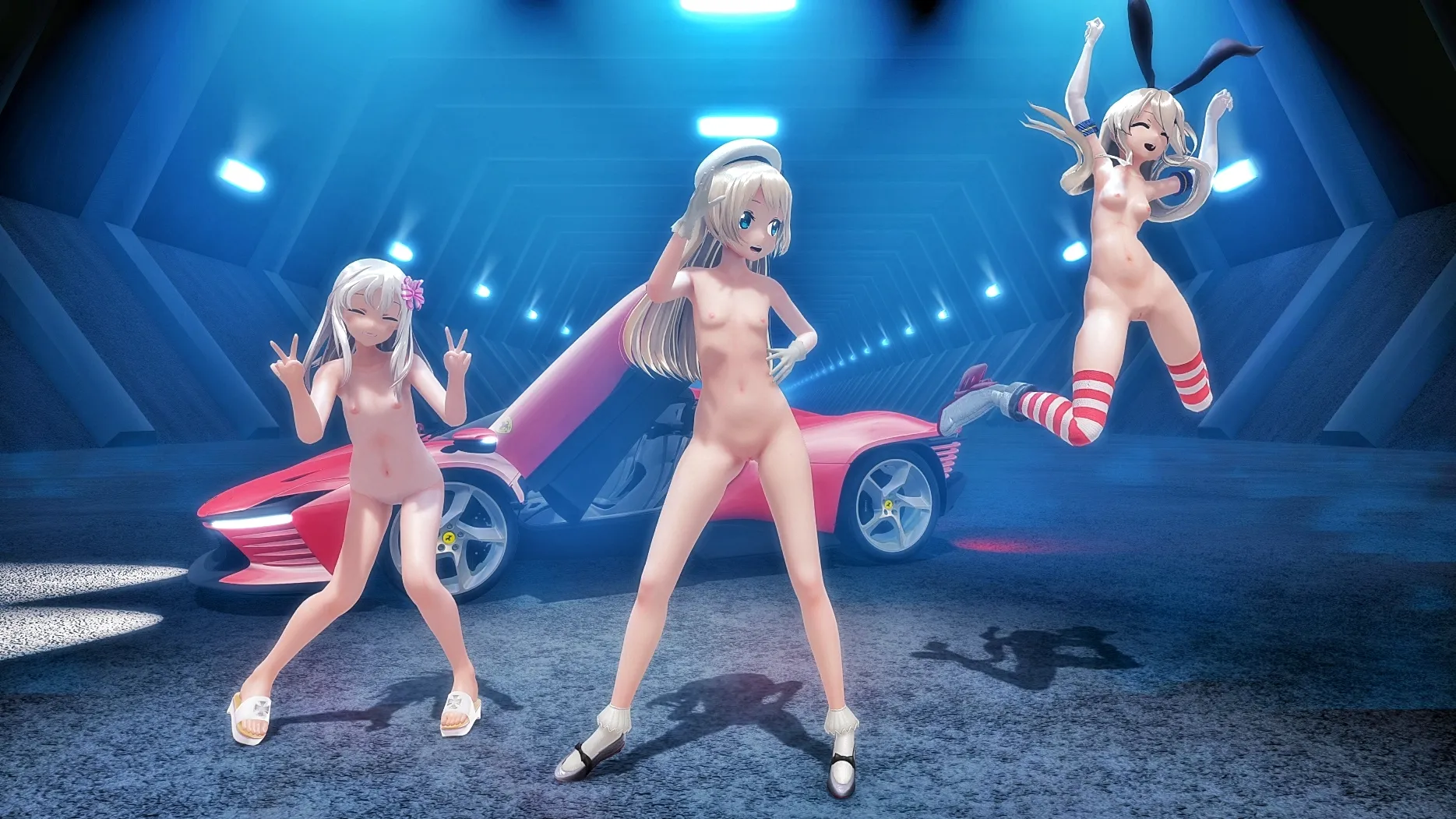 舰队Collection杰维斯的表演 Shimakaze & Ro500 - MORE (ver. 2) [MMD R18] Hickan