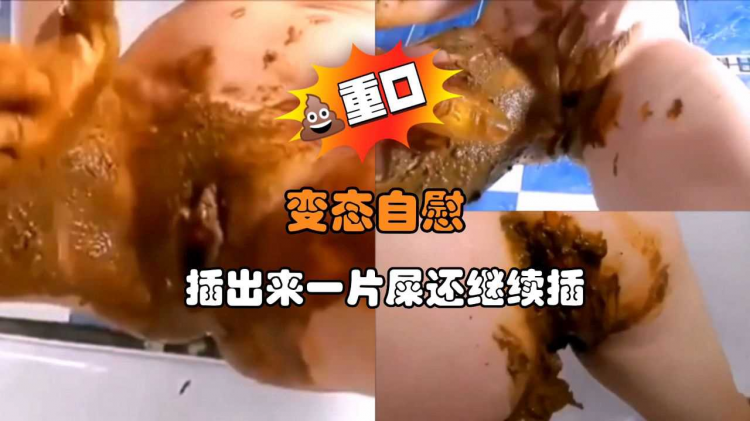 变态自慰 插出来一片屎还继续插