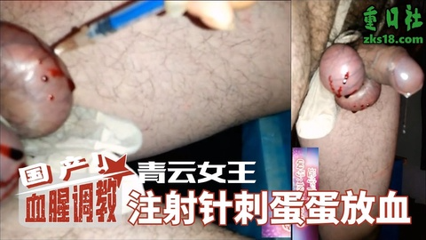 国产血腥调教-青云女王注射针刺蛋蛋放血