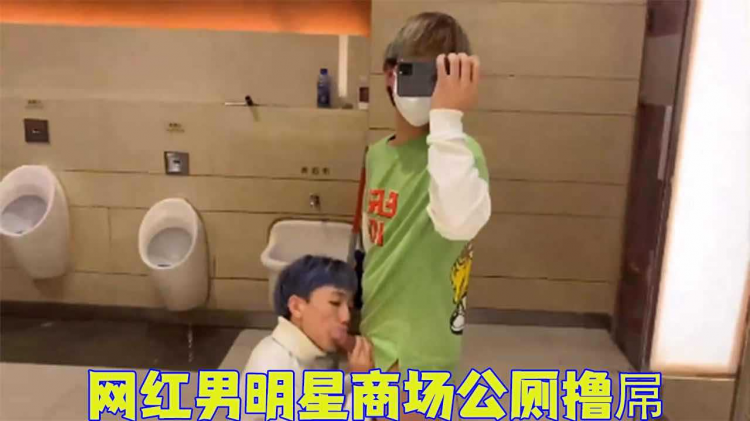 网红莮明星商场公厕撸屌