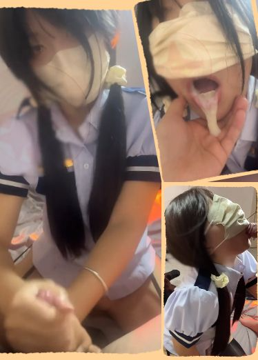 自购新届福利姬-清纯双马尾学妹被扇哭了，口爆吞精在吐出来，给主人当m母狗，被重重扇了好几巴掌