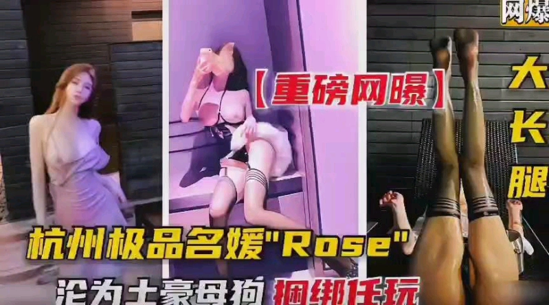 杭州极品名媛论为土豪的母狗，捆绑任意玩
