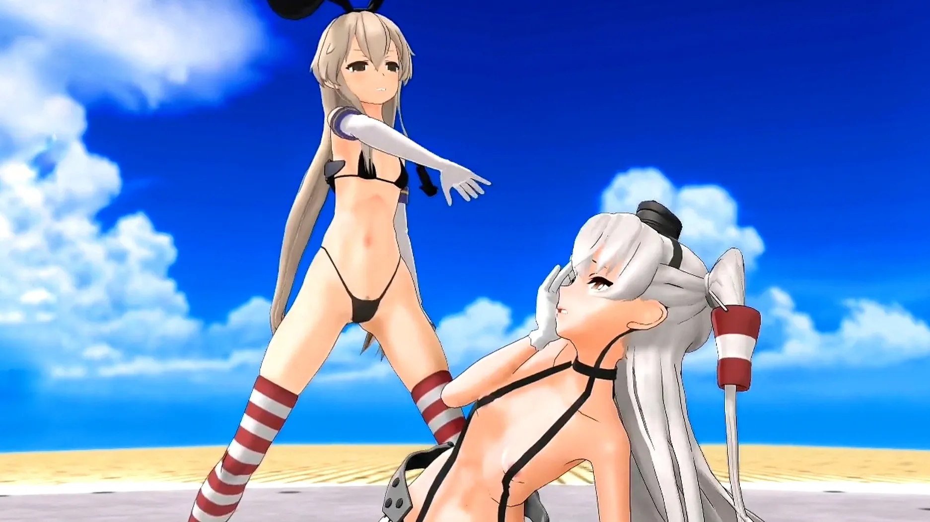 岛风天津风脑浆节奏臀浪前后轻晃 [MMD]