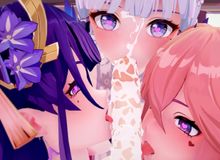 SexDance26_口交派对_Hush_神里绫华&八重神子&雷电将军