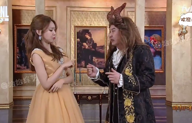 韩国搞笑综艺 美女与野兽突遇史莱克
