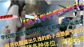 私立学校妹子和学长开房，解开衣服_2