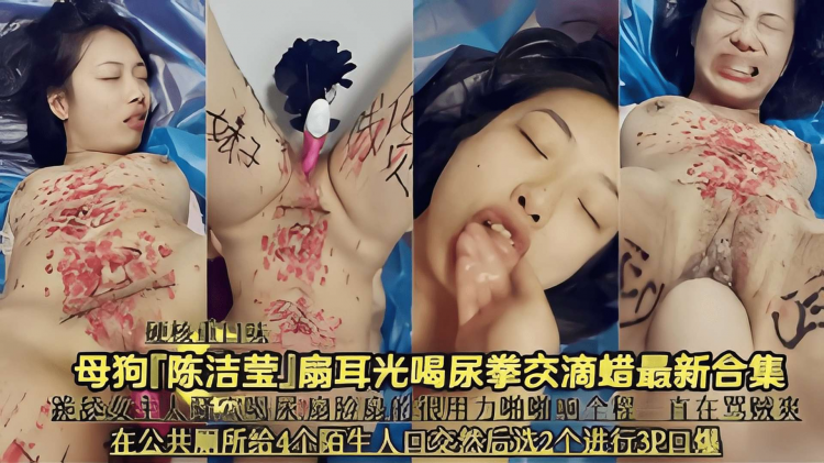 硬核重口调教 母狗陈洁莹扇 耳光喝尿拳交滴蜡 多人群p